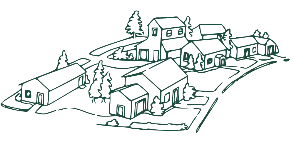 Ilustración de pueblito campestre